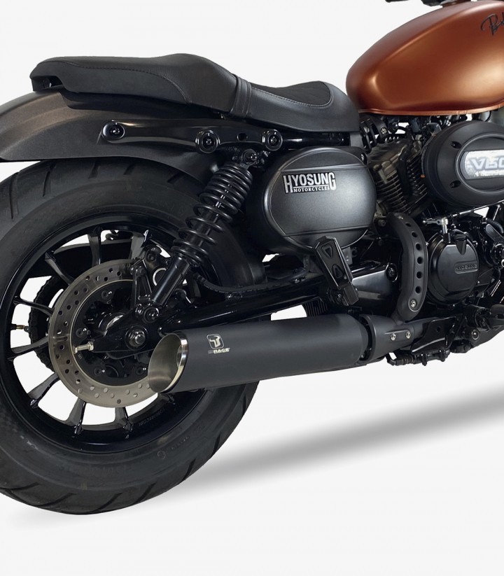 IXRACE AG4022SB MKC Black Exhaust for Hyosung Bobber 125/300 (18-24)