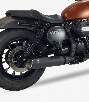 Auspuff AG4022SB IXRACE MKC Schwarz für Hyosung Bobber 125 - 300 (18-24)