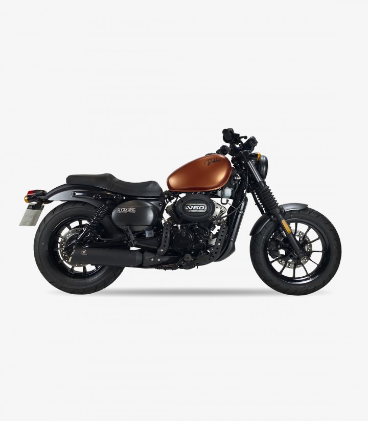 Auspuff AG4022SB IXRACE MKC Schwarz für Hyosung Bobber 125 - 300 (18-24)