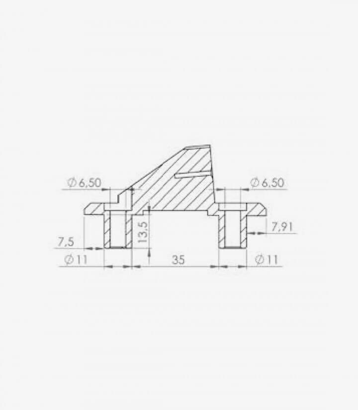 Mirror adapter 9571N from Puig right side
