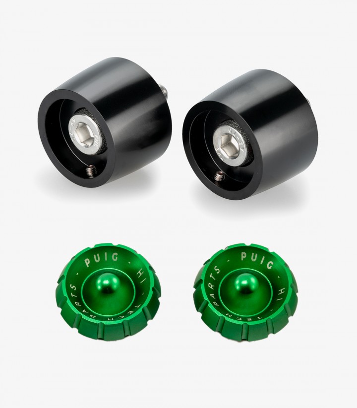 Puig Lenkerendgewichte Thruster 22096N+9420V in Grün für BMW S1000RR (25-26), Yamaha MT-09 (24-26)