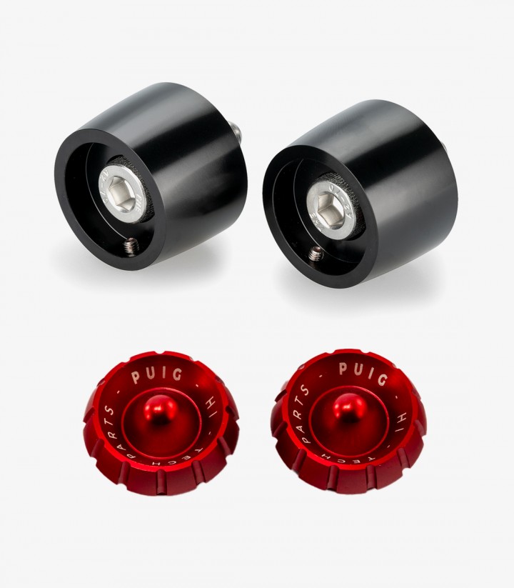 Puig Thruster 22096N+9420R Bar Ends in Red for Yamaha MT-09 (24-25)