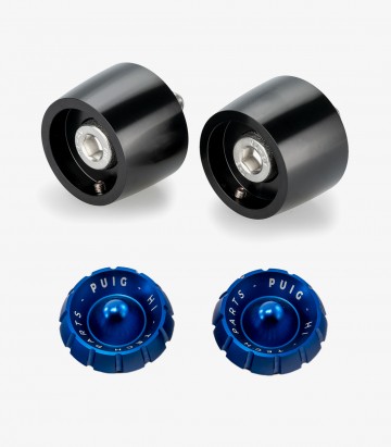 Puig Thruster 22096N+9420A Bar Ends in Blue for Yamaha MT-09 (24-25)