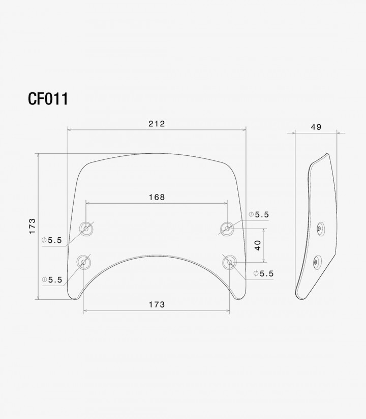 Rizoma Windschild BMW R nineT, Ducati Scrambler 800, Triumph Speed Twin 1200, Thruxton 1200 Silber CF011A
