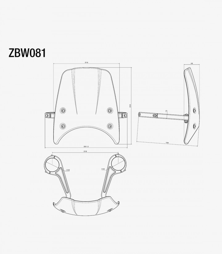 Rizoma Windschild BMW R nineT (16-24) Schwarz ZBW081B