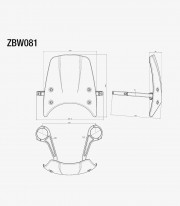 Rizoma Windshield in Black BMW R nineT 1200 Pure (17-24), BMW R nineT 1200 Scrambler (16-24) ZBW081B