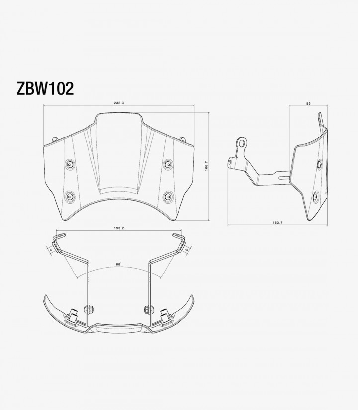 Rizoma Windschild BMW R nineT (14-24) Schwarz ZBW102B