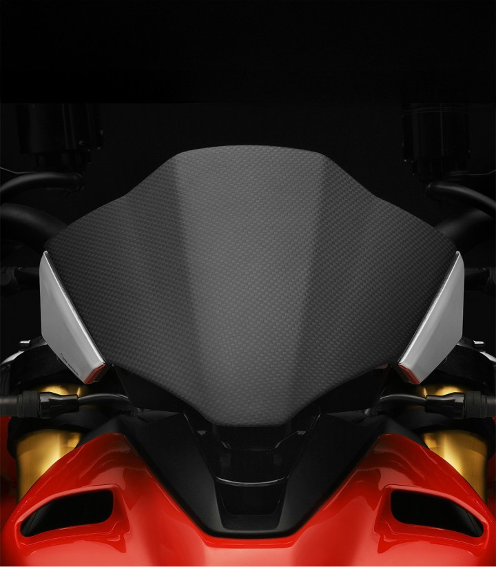 Cúpula Rizoma Ducati Streetfighter V4 / S / SP (21-24) Plata y Carbono ZDM149AK