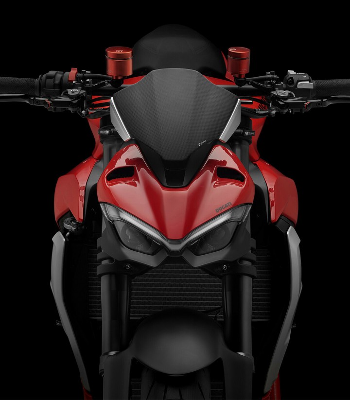 Rizoma Windschild Ducati Streetfighter V2 (22-24) Silber und Carbon ZDM159AK