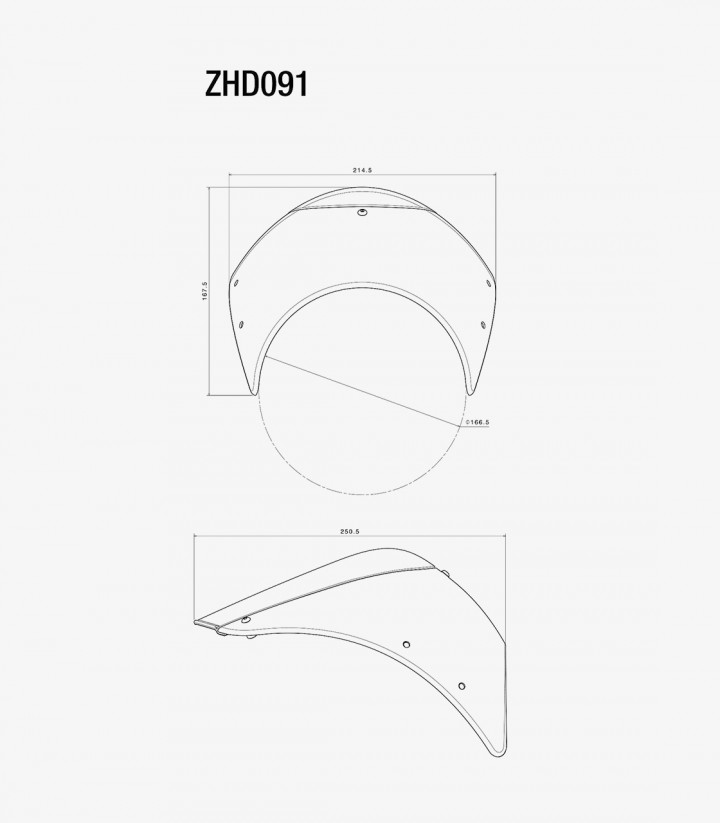 Cúpula Rizoma Harley-Davidson 1200 Forty-Eight (16-20) Negro Mate ZHD091BM ZHD091BM