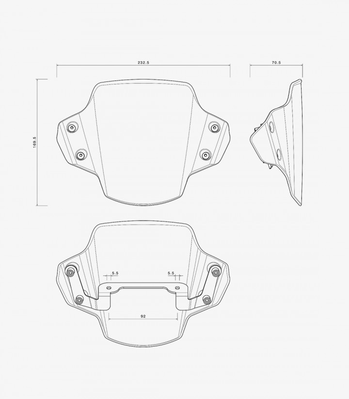 Rizoma Windschild Triumph Speed Triple 1200 (21-26) Schwarz ZTH064B