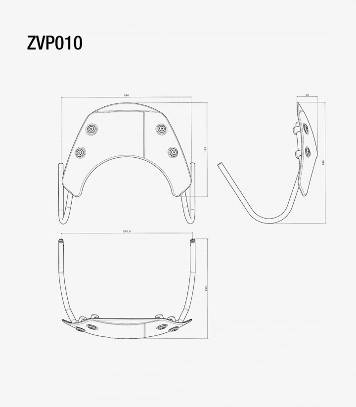 Rizoma Windschild Vespa GTS (15-22) Schwarz ZVP010B