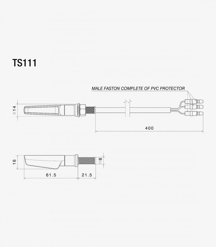Rizoma Blinker Corsa L (2 Funktionen) Silber TS111A