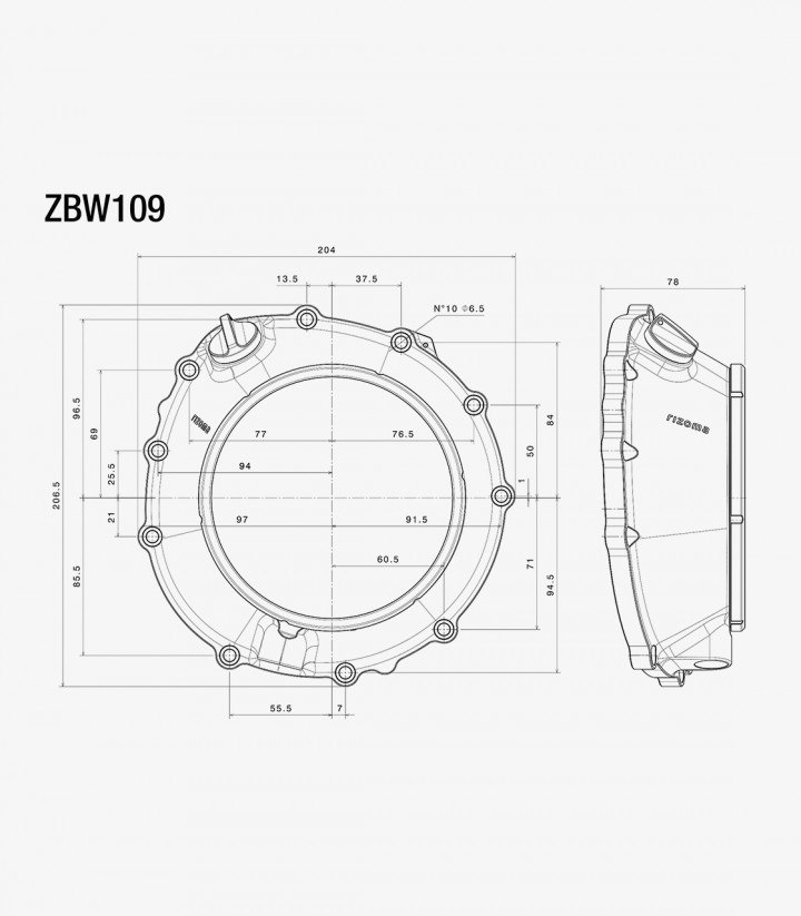 Tapa Embrague Rizoma Negra BMW M 1000 R/XR (23-25), S 1000 R/RR/XR (19-25) ZBW109B