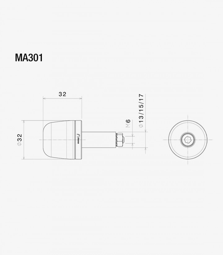 Contrapeso Rizoma Negro MA301B Universal M6