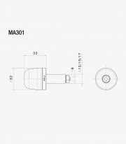 Rizoma Bar End in Black Universal M6 MA301B