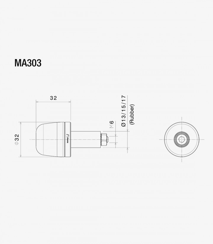 Contrapeso Rizoma Negro MA303B Universal M6