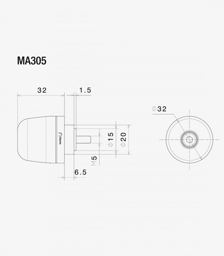 Contrapeso Rizoma Negro Mate Aprilia RS 660 / Extrema / Factory (21-25) MA305B