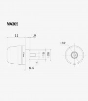 Contrapeso Rizoma Negro Mate Aprilia RS 660 / Extrema / Factory (21-25) MA305B