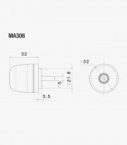 Contrapeso Rizoma Negro Aprilia RS / Tuono 457 (24-25) MA306B