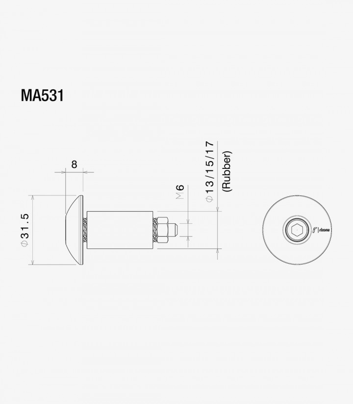 Lenkerendgewichte Rizoma Gold MA531G universal M6