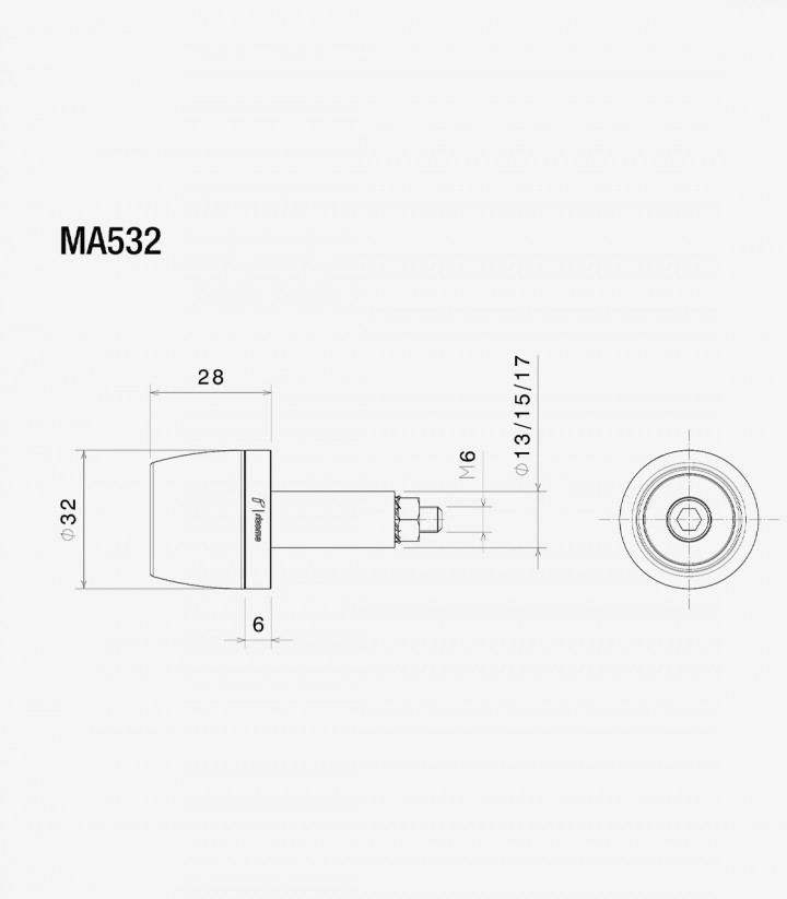 Lenkerendgewichte Rizoma Grau MA532D universal M6
