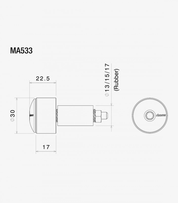 Lenkerendgewichte Rizoma Rot MA533R universal M6