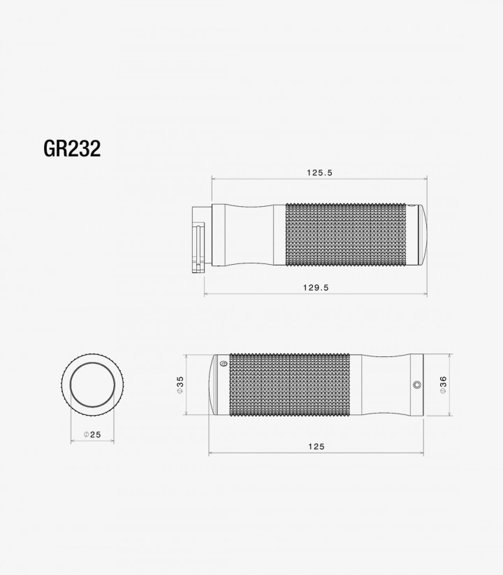 Rizoma Sport 25.4 for Harley-Davidson Grips Black GR232BS
