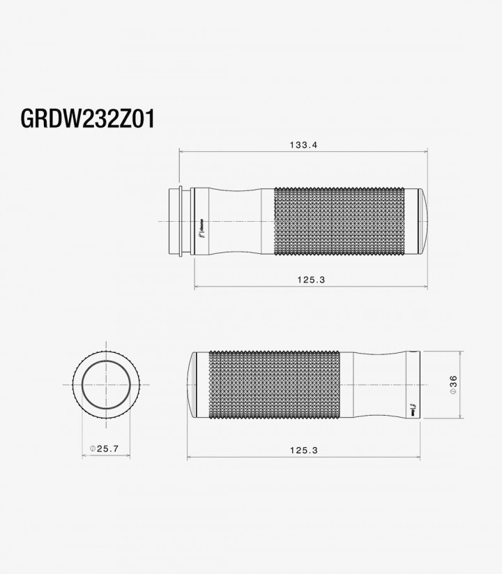 Rizoma Griffe Sport 25.4 Ride by Wire für Harley-Davidson Schwarz GRDW232Z01BS