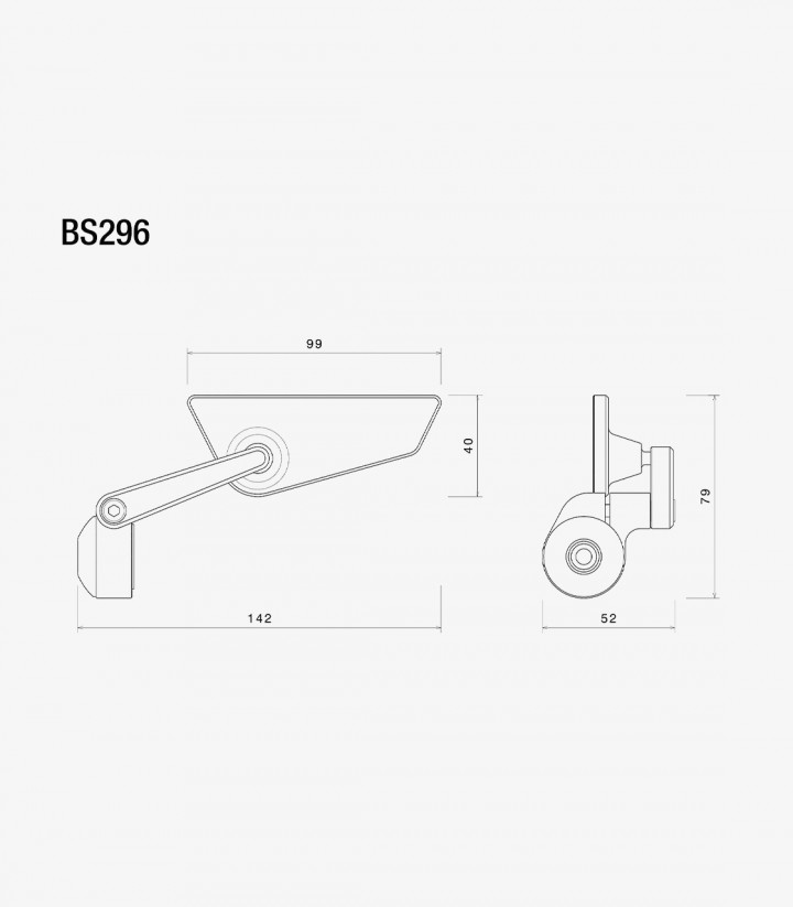 Rizoma Spiegel Cut-Edge Schwarz BS295B+BS296B