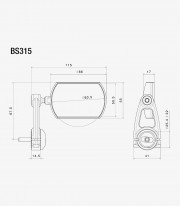 Rizoma Lunar Matt Black Mirrors BS315BMx2