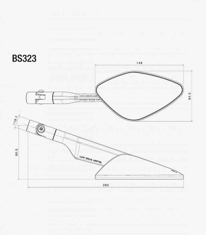 Retrovisores Rizoma Namic Sport Negros BS322B+BS323B