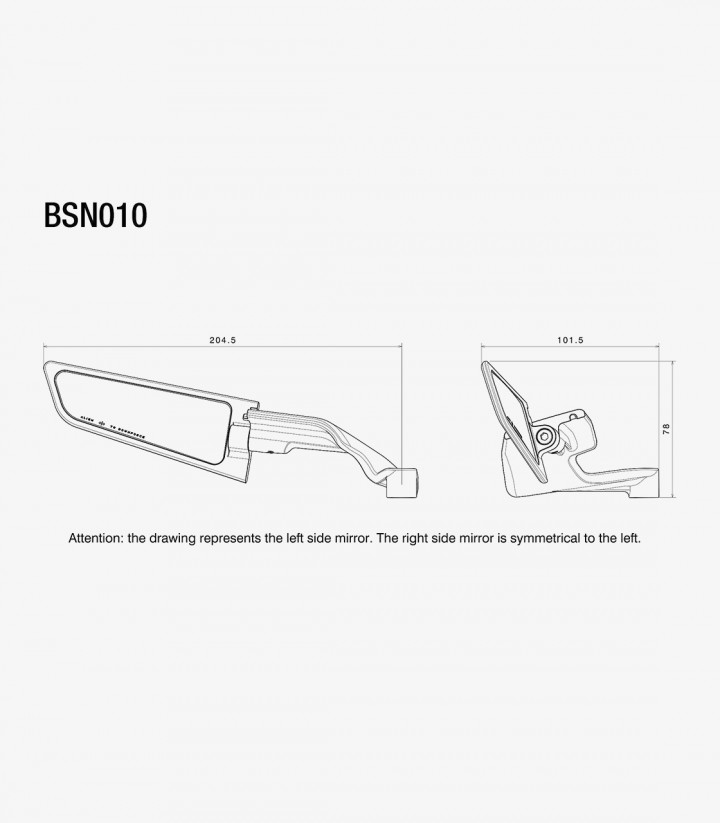 Retrovisores Rizoma Stealth Grises BSN010D