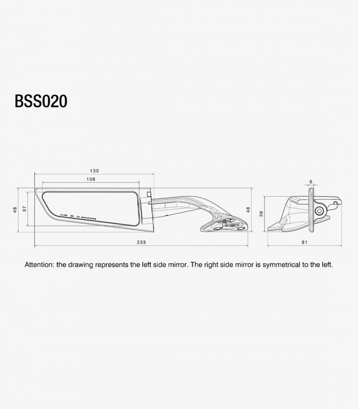Rizoma Spiegel Stealth Silber BSS020A