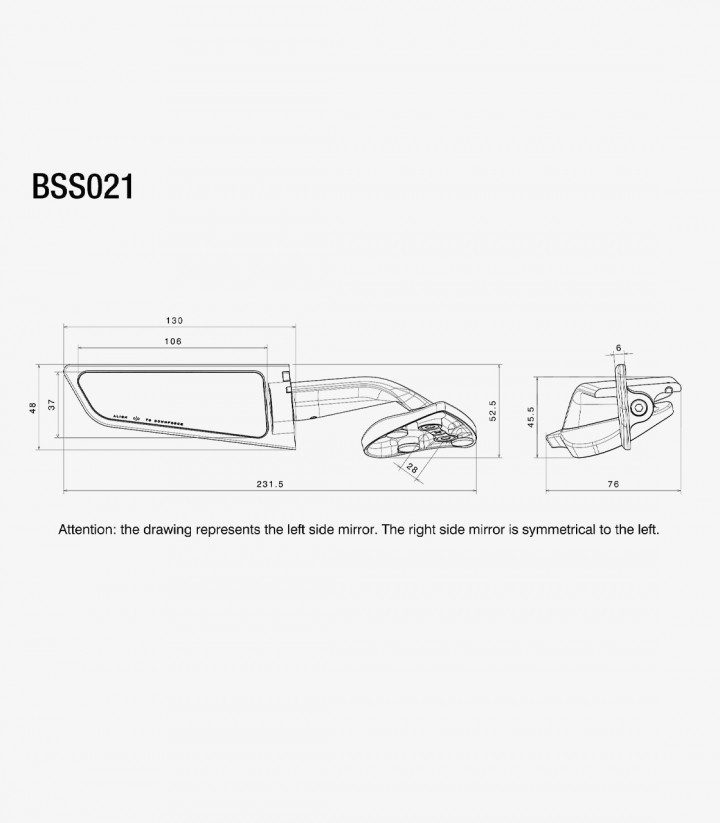Rizoma Spiegel Stealth Schwarz BSS021B