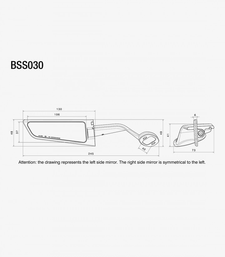 Rizoma Stealth Silver Mirrors BSS030A