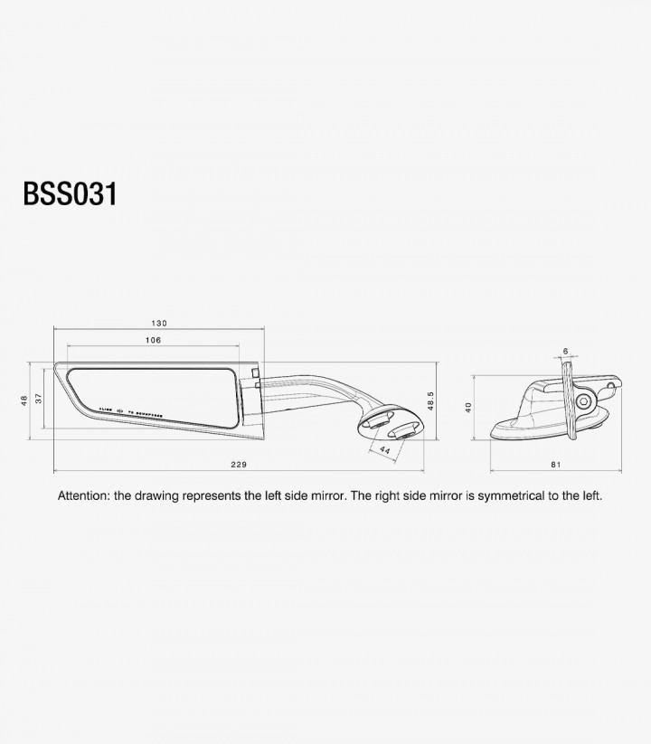 Retrovisores Rizoma Stealth Grises BSS031D