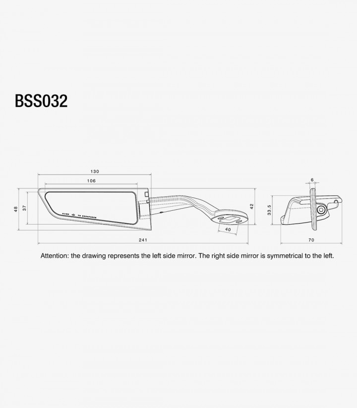 Rizoma Spiegel Stealth Schwarz BSS032B