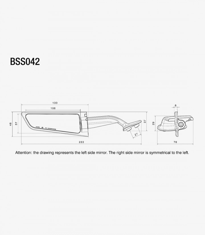 Rizoma Stealth Grey Mirrors BSS042D