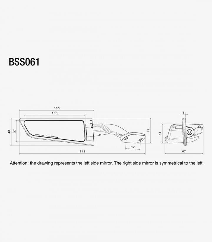 Retrovisores Rizoma Stealth Grises BSS061D