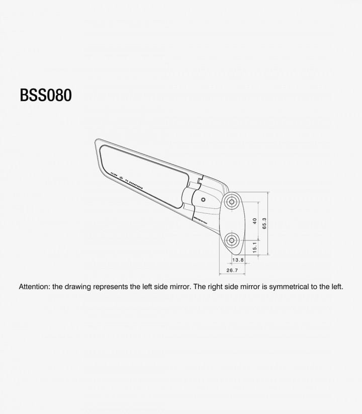 Rizoma Spiegel Stealth Schwarz BSS080B