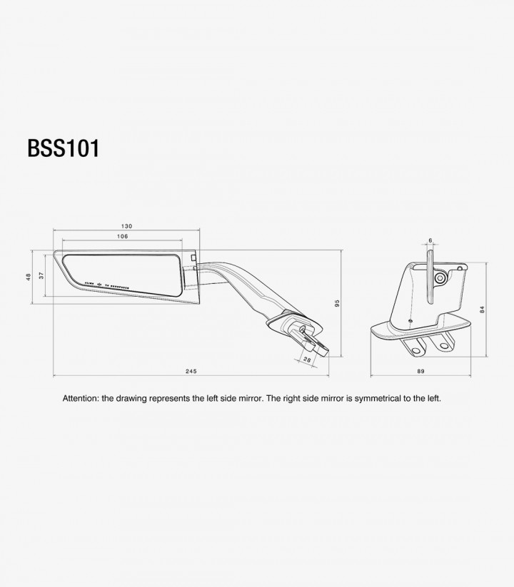 Rizoma Spiegel Stealth Silber BSS101A
