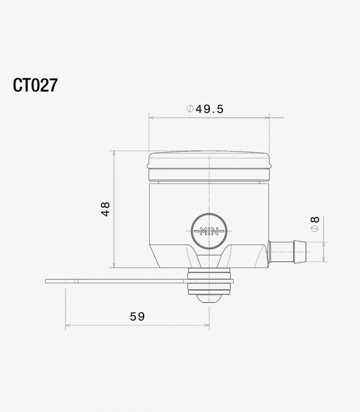 Depósito de Fluido Freno Delantero Rizoma Negro CT027B