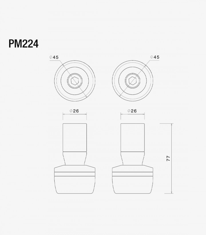 Topes Anticaída Rizoma Plateados Yamaha MT-07 / Pure / Y-AMT (21-25) PM224A