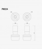 Topes Anticaída Rizoma Plateados Yamaha MT-07 / Pure / Y-AMT (21-25) PM224A