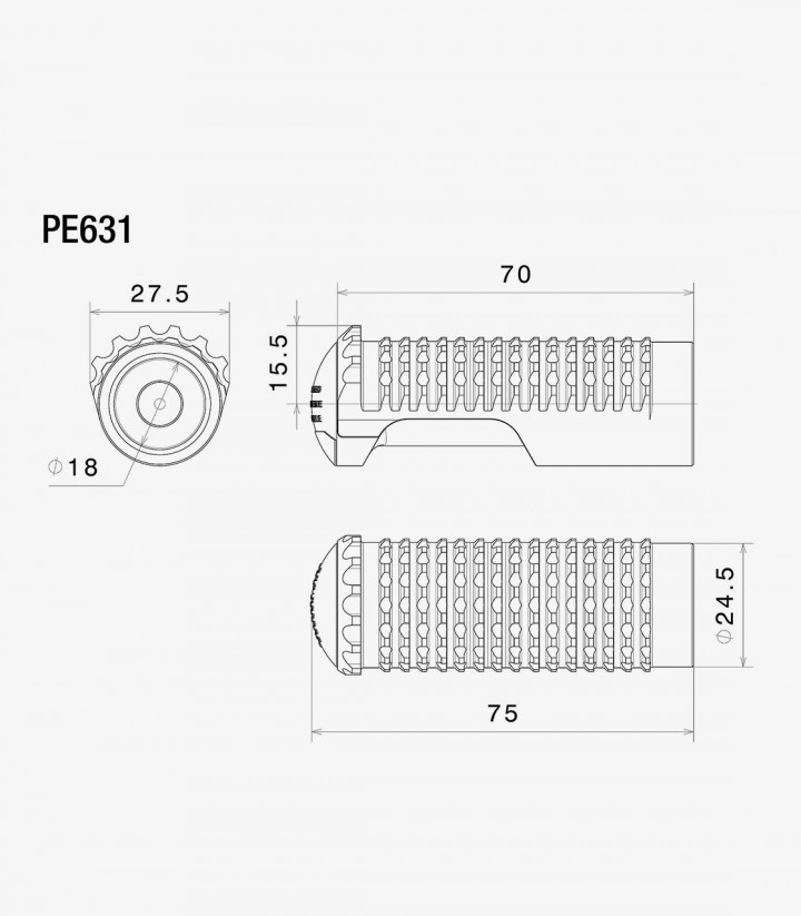 Rizoma Fußrasten Extreme Grau PE631D