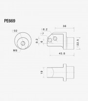Rizoma Passenger Footpeg Mounting Kit Honda Africa Twin 1000/1100, Transalp 750 (16-25) PE669B