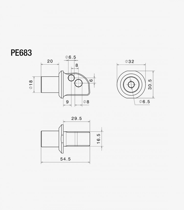 Kit Montaje Estriberas Pasajero Rizoma Yamaha MT-09 / Tracer 900 / XSR900 (13-21) PE683B