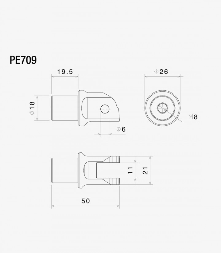 Kit Montaje Estriberas Piloto / Pasajero Rizoma Ducati 1098/1198/1199/1299/Panigale V2-V4/Superleggera/Streetfighter (06-26) PE7