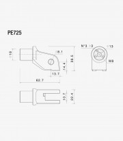 Kit Montaje Estriberas Piloto / Pasaejro Rizoma Ducati DesertX / Multistrada V2/V4 (21–26) PE725B